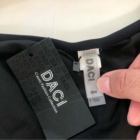 Daci Retro Colorblock Stripes Tummy Control Ruched One Piece Swimsuit Plus 28W - Picture 7 of 13